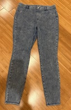 Time And Tru Womens Pull On Jeggings Size L 12-14 Blue Stretch High-Rise