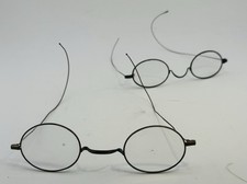 Pair Antique Brass Wire Spectacle Eyeglasses Steampunk Victorian