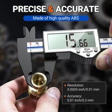 Preciva Digital Caliper, 6" Measuring Tool, Inch/Metric/Fraction Conversion