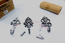 Cast Iron Decorative Wall Hooks Set of 3 Different Antique Silver-Tone Finish 7"