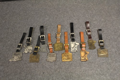 LOT of 11 ANTIQUE VINTAGE POCKET WATCH FOBS CAT CATERPILLAR LOT 3