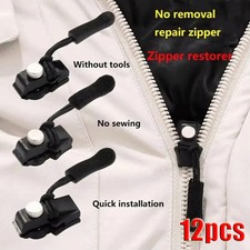 12  Pack Universal Quick  Fix Zipper Repair Kit   Detachable Slider Replacement