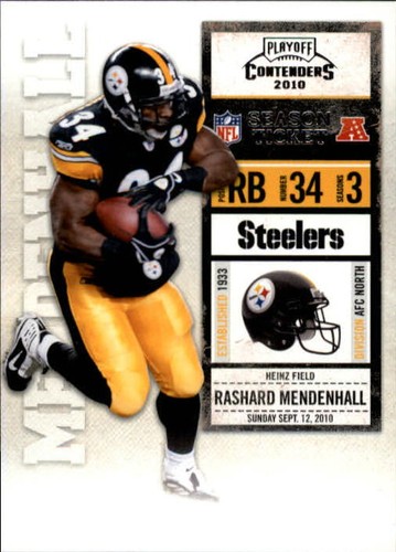 Rashard Mendenhall #78 2010 Playoff Contenders card