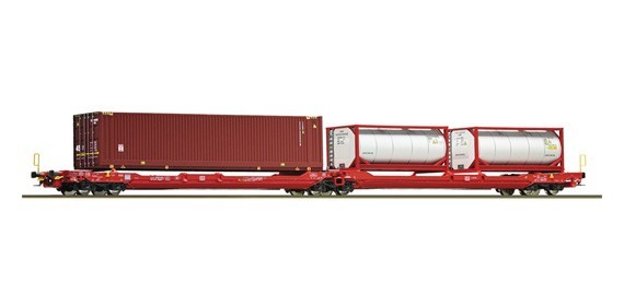Roco 77400 Db Ag Sdggmrs 738 Red Traffic Livery, Mobile Boxes And Tank