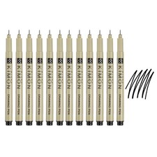 Fineliner Pens, 0.25mm Fine Points Drawing Pen for Sketching, Pack of 12
