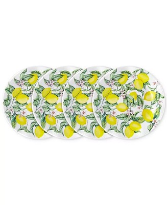 Q Squared Limonata 4-Piece Yellow Melamine Salad Plate Set  NEW!!!!