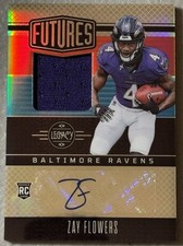 2023 Panini Legacy Futures Zay Flowers RC Patch Autograph Silver Holo /249 🔥