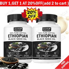 Ethiopian Black Seed Oil Softgels 4.64 Thymoquinone Gluten-Free, 60 Capsules