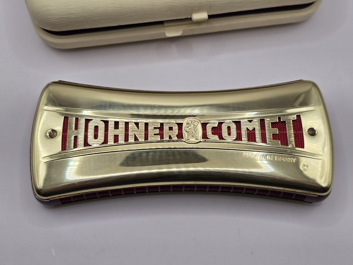 Vintage Hohner Comet Harmonica No. 3427 Key of C Gold Made