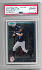 2010 Bowman Chrome #BCP207 Gary Sanchez Prospects Rookie Card PSA 10 GEM MINT. rookie card picture