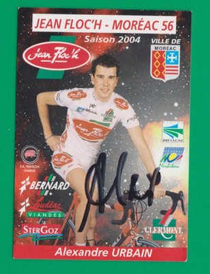 CYCLING cycling card ALEXANDRE URBAIN team JEAN FLOC'H MOREAC 56 signed