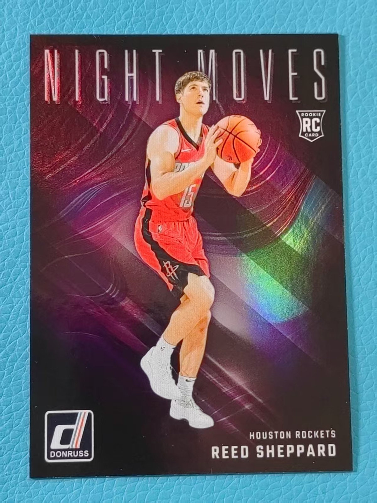 Reed Sheppard 2024-25 Panini Donruss SSP Case Hit Night Moves RC Rockets #15