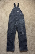 Carhartt Dungarees Overalls Bib FR Double Knee Canvas Men s 38x34 Faded Black