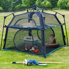 Extra Large Catio Outdoor Cat Enclosure, 2-Tier Foldable Cat Tent with 3 Door...