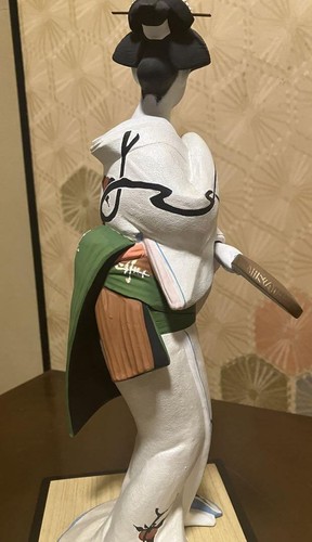 Japanische Vintage HAKATA Puppe Keramik KIMONO BIJIN MAIKO GEIKO SHOWA Retro H45cm - Bild 6 von 7