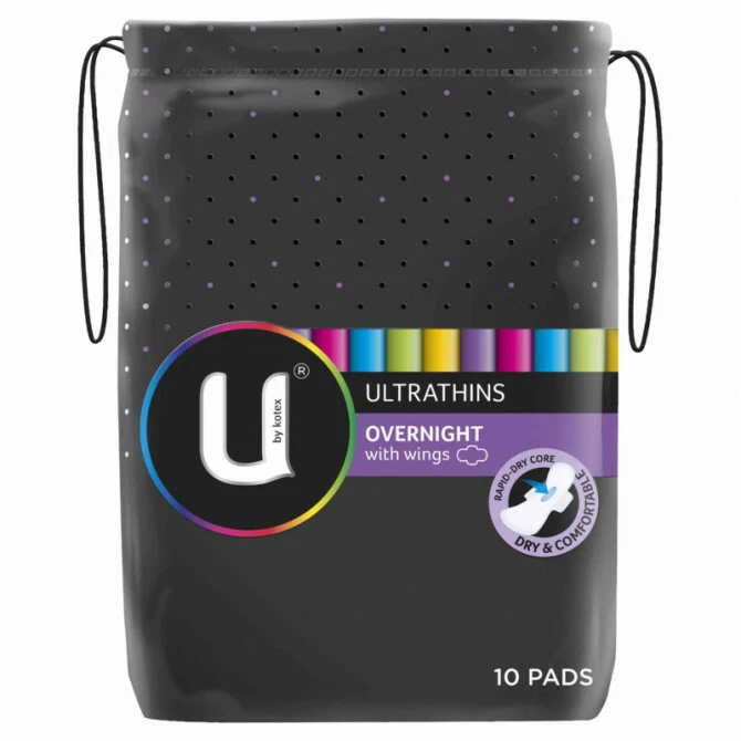 U by Kotex Pad Overnight Maximum Protection with Wings 10