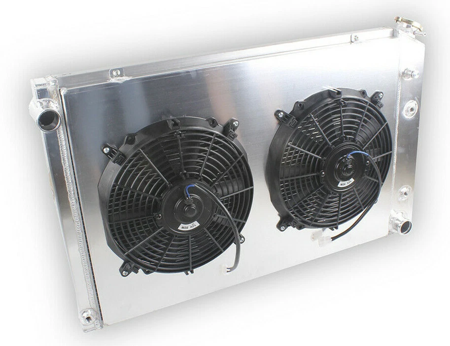 4 Row Aluminum Radiator+2*Fan For 73-87 Chevy C/K C10 C20 C30 K10/K20 GMC TRUCK Foto 2 de 4