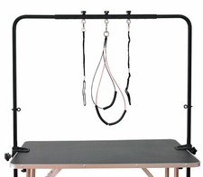 Adjustable overhead pet grooming arm with clamps and harness - For dog grooming 