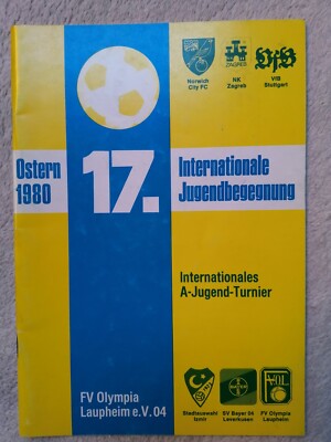 Football International Programe 1980 Norwich C Vfb Stuttgart Sv Bayer04 Izmir Ebay