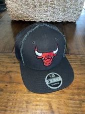 New Era 9Fifty Chicago Bulls Trucker Snapback Hat Red And Black Mens Cap