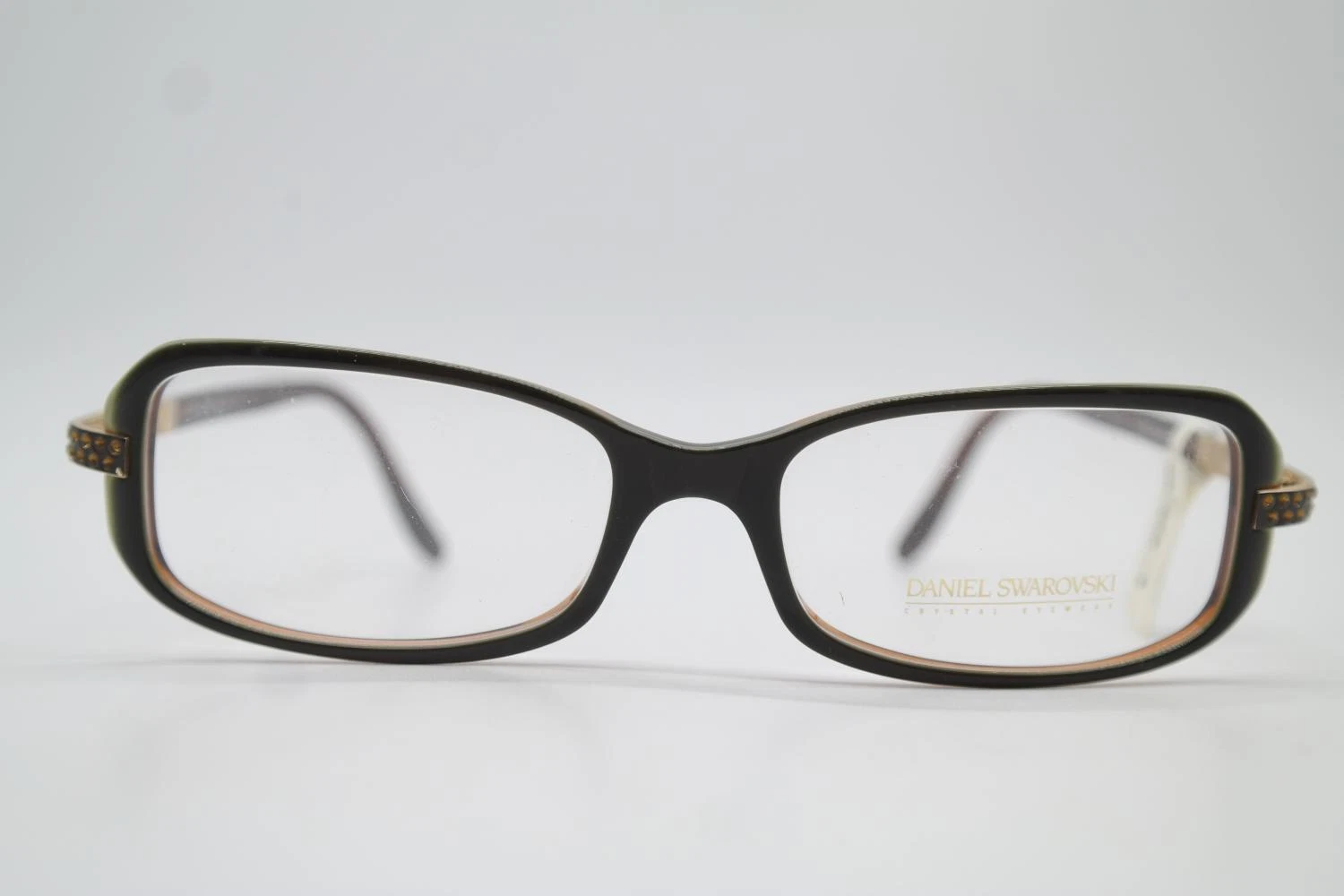 Glasses DANIEL SWAROVSKI S168 Green Brown Gold Oval Eyeglass Frame New