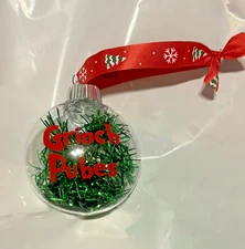 (4) GRINCH PUBES prank gift 3-inch Plastic Christmas Ornaments hand made #30