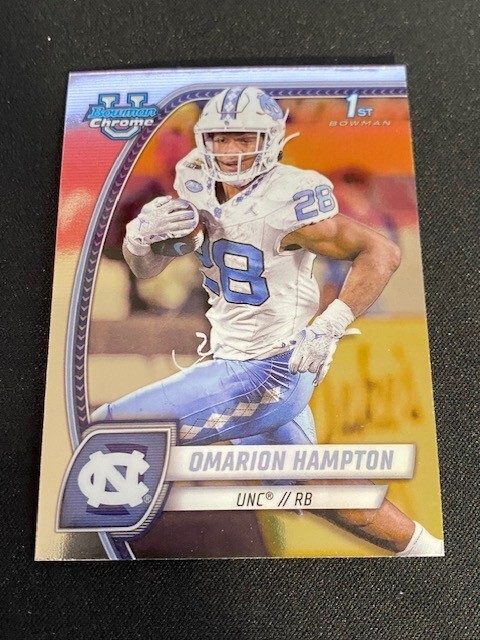 2024 Bowman University Chrome -1st Bowman- #198 Omarion Hampton North Carolina 