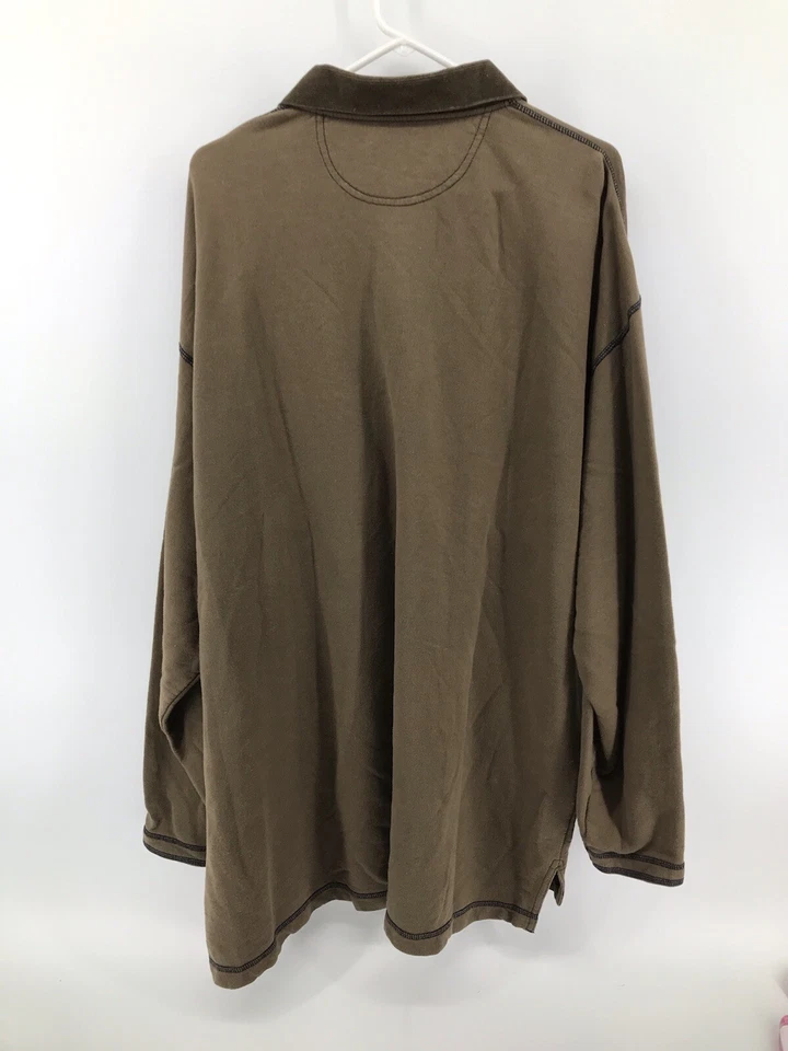 Timberland Camisa Polo Pesada Manga Larga Para Hombres Grande y Alta Talla XL Calce Suelto Marrón Foto 3 de 4