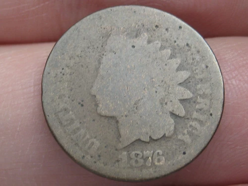 1876 Indian Head One Cent Penny- About Good Details