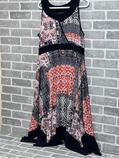 Elie McCarthy Women’s Large Tea Length Handkerchief Hem Sleeveless Dress Preown