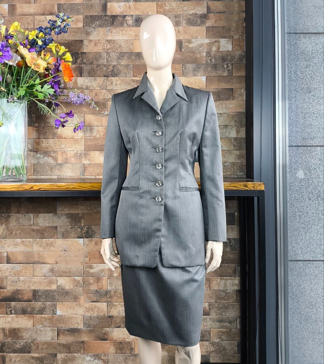 【a1472】Christian Dior 美品 絹 スーツ セットアップ F Christian Dior Boutique Vintage Women's Skirt Suit Silk+Wool