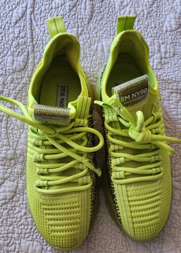 Steve Madden MAXIMA Lace Up Sneakers Neon Yellow B
