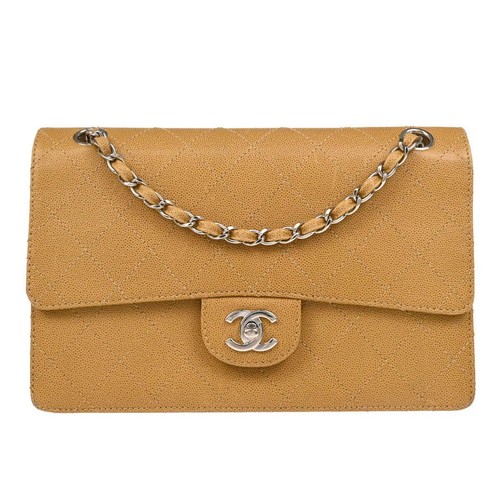 Chanel Beige Calfskin Shoulder Bag 115225