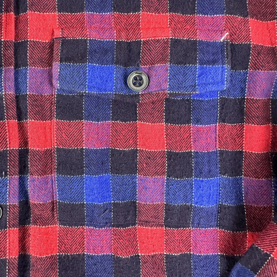 Camisa de Franela Altamont Para Hombres Pequeña Azul Roja Ajustada Patinador Botón a Cuadros Manga Larga* Foto 4 de 4