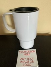 PERSONALISED TRAVEL MUGS. ANY IMAGE PICTURES ADD TEXT GIFT COLD OR HOT DRINKS