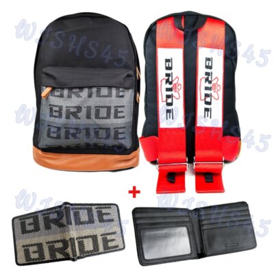 Bride Wallet Racing New JDM Bride Racing Seat Cloth Backpack RED Harness Strap& Racing ...