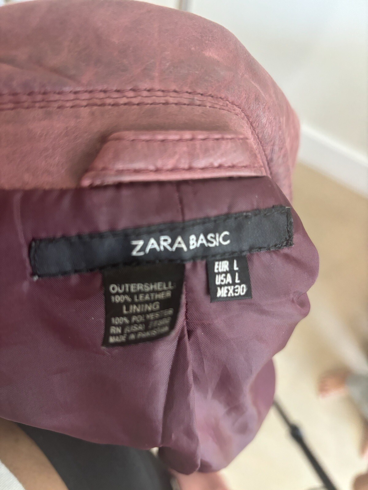 Zara Basic Burgundy, Leather Jacket / Blazer - image 5