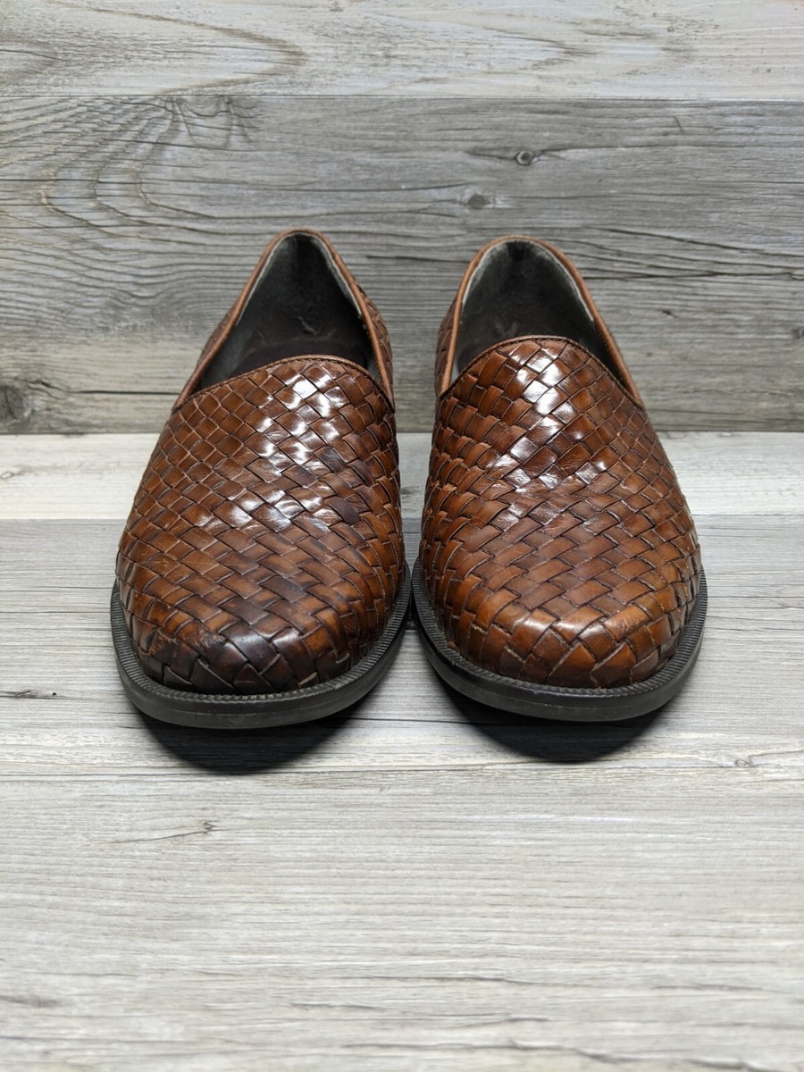 デザイン◎ 90s~ Vintage Woven Leather Loafers Loafers VTG 90s GH Bass Glossy Brown Leather Tassels Braid