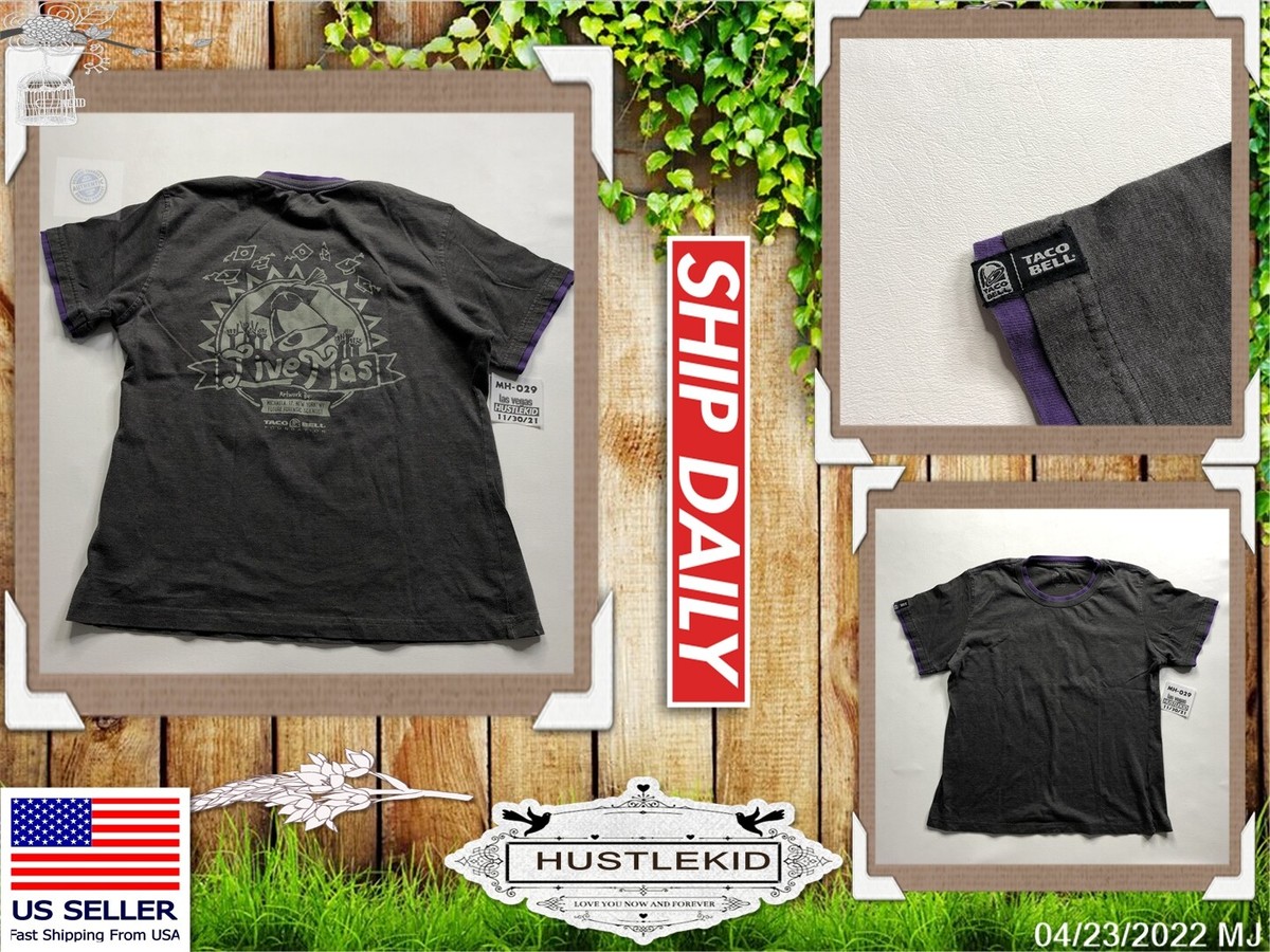 T-shirt Taco Bell Live Mas Taglia S, Nera Stonewash, Per Uomo/donna, Promozionale Clayman