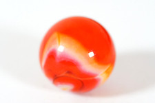 Art Glass Red White Orange Swirl Shooter Marble 25MM Round Glass Sphere