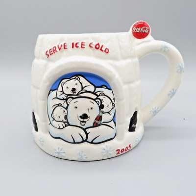 2005 Coca Cola Igloo Polar Bear LRG Coffee Mug "Serve Ice Cold" Coke  Collectible | eBay