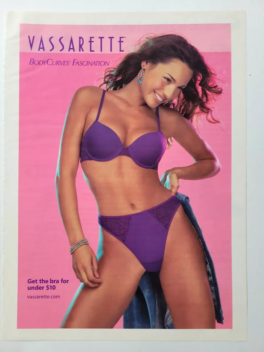 2002 women's purple Vassarette panties underwear bra vintage photo ad