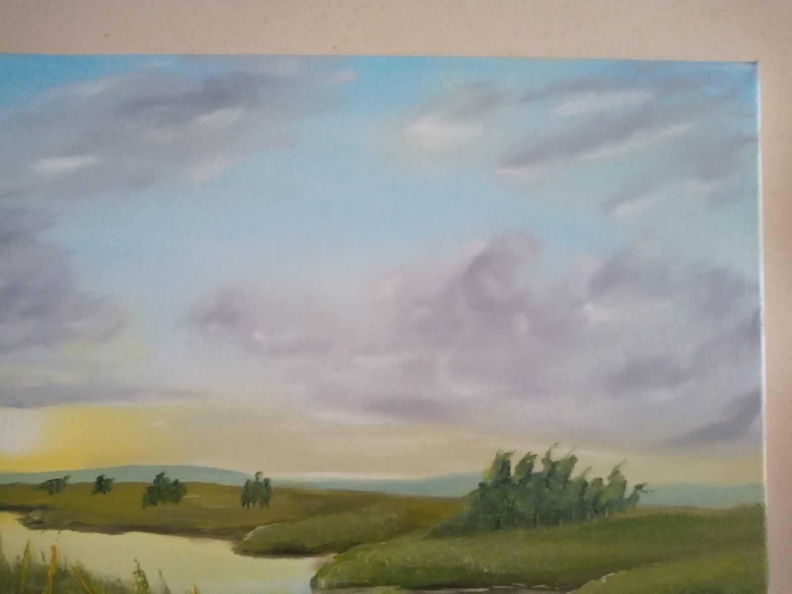 Bob Ross Style Oil Painting On Canvas Approx 23 5 X 16 5 Inch 60cm X bob-ross-style-oil-painting-on-canvas-approx-23-5-x-16-5-inch-60cm-x