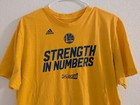 Adidas Nba Golden State Warriors Yellow T-Shirt Adult Large Strength In Numbers