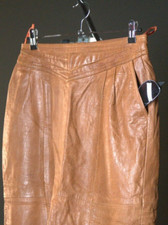 Vintage Leather Skirt Giorgio Mobiani Brown
