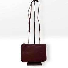 Sandro Beige Red Leather Addict Bicolor Crossbody Bag 