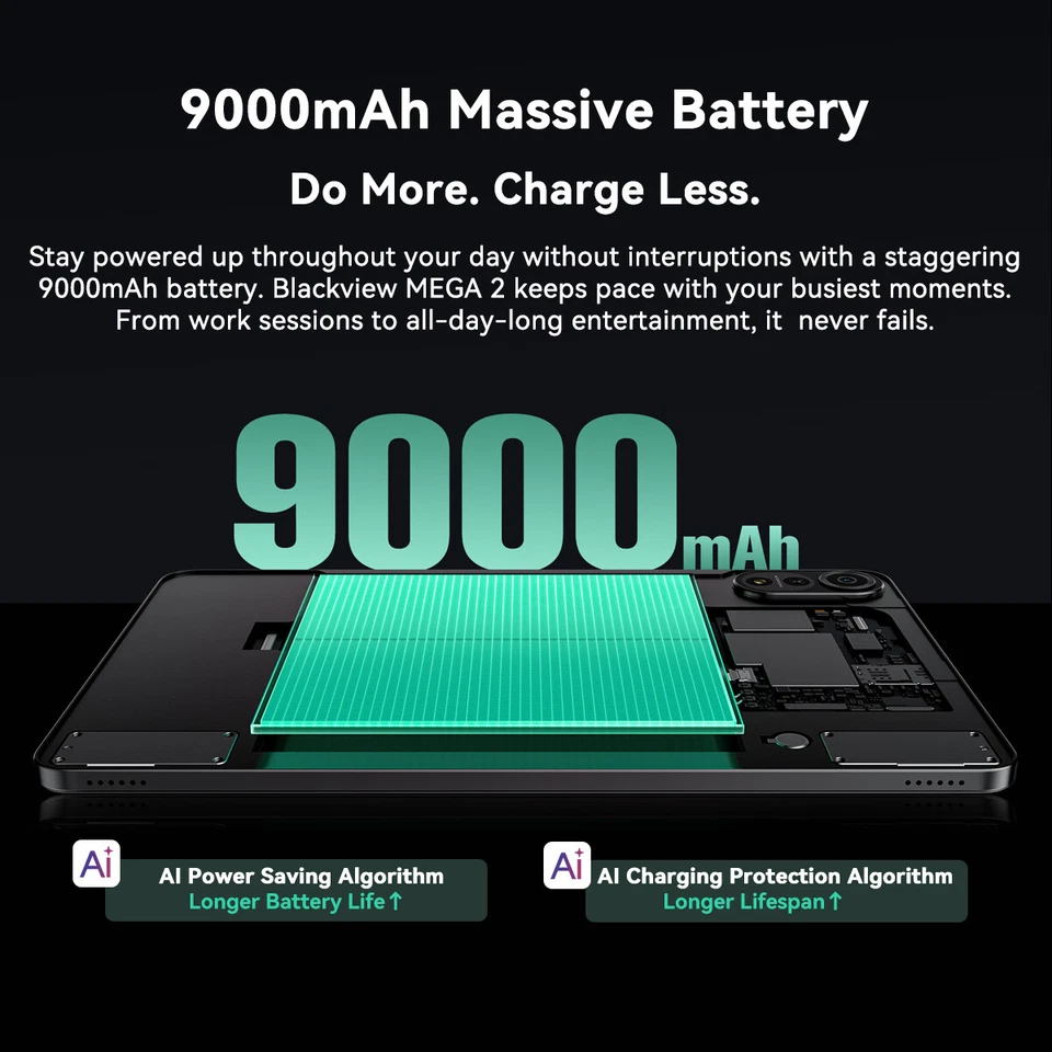 Blackview MEGA 2 4G Tablet 12'' 2K FHD+ 9000mAh 16MP Android 15 24GB/36GB+256GB - Image 2 of 4