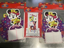 Lote de fiesta vintage de Mickey Minnie Mouse de Disney - centro de mesa y cubierta de puerta de panal