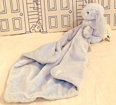 Jellycat Little Bashful Blue Bunny Plush Security Blanket Lovey