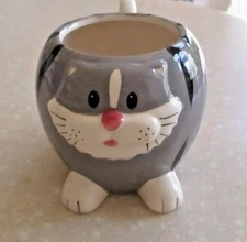 NEW PRICE - NEW No Name Large Pussycat Drinking Mug in Gray, White and Black